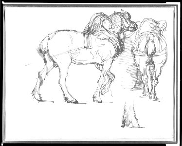 Géricault - Sketches of Draft Horses, 1820-1821