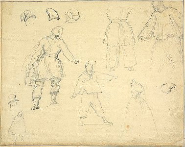 Géricault - Sketches Stable Boy Carrying a Bucket, 1818-1819