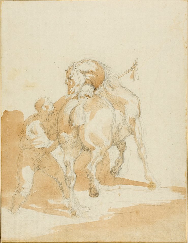 Géricault - Stableboy Grooming a Horse, 1814