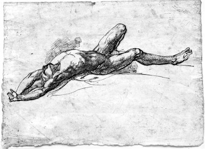 Géricault - Studie till ett av offren på Medusas flotte, NMH 1131974 recto