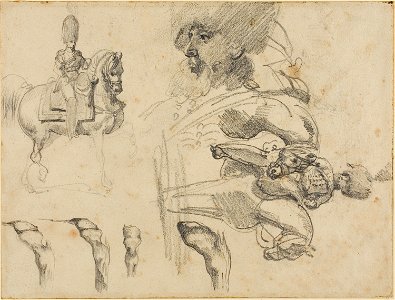 Géricault - Sketches of Horses, Soldiers, and Hooves, 1813-14