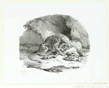 Géricault - Cheval dévoré par un lion, 3e état, btv1b10028826k