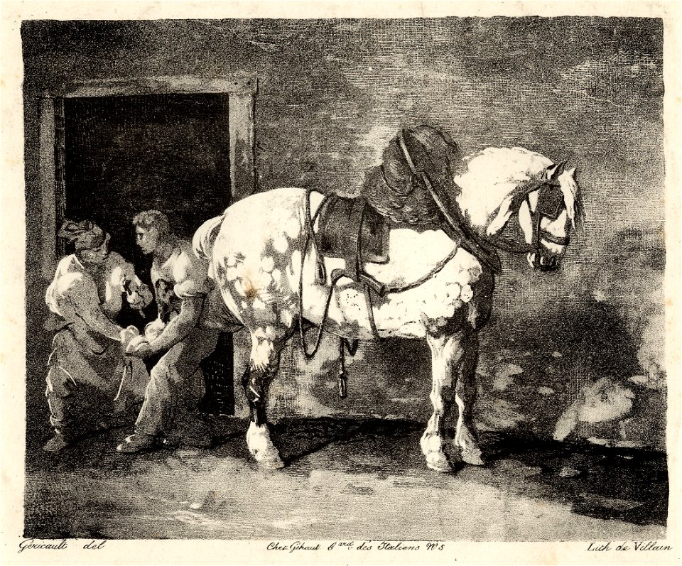 Géricault - Cheval que l'on ferre (Horse being shod), 1871,0812.3741