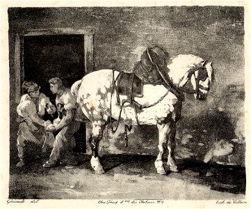 Géricault - Cheval que l'on ferre (Horse being shod), 1871,0812.3741