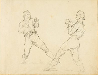 Géricault - Two Boxers Sparring, 1818. Free illustration for personal and commercial use.