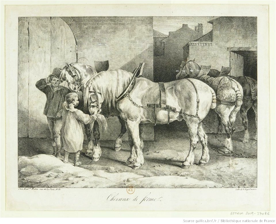 Géricault - Chevaux de ferme, btv1b10028137s