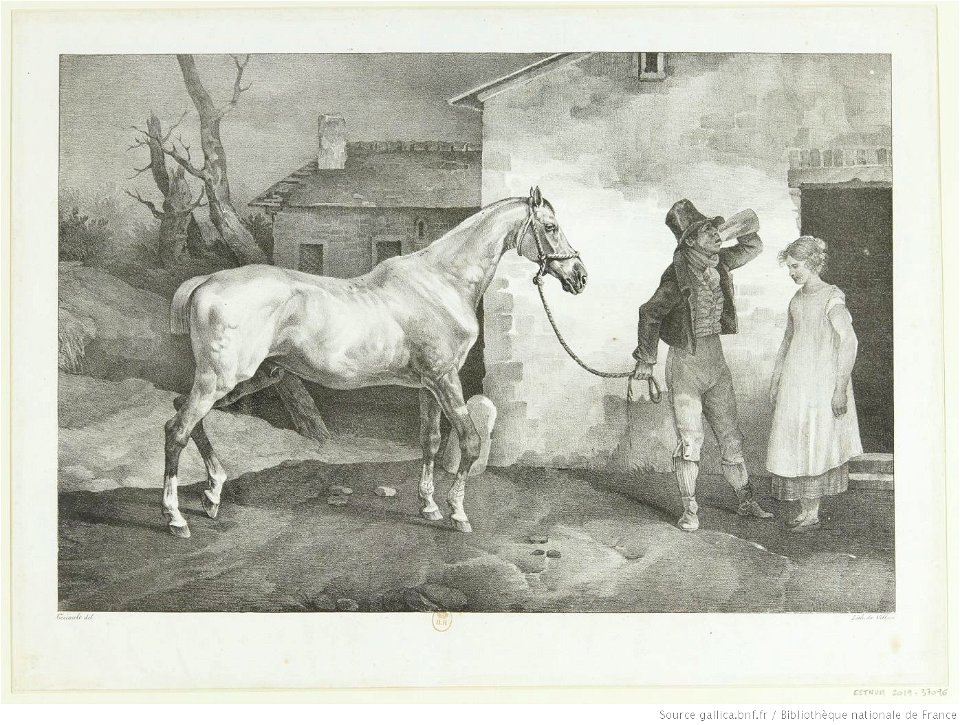 Géricault - Vieux cheval à la porte d'une auberge, btv1b10028097w