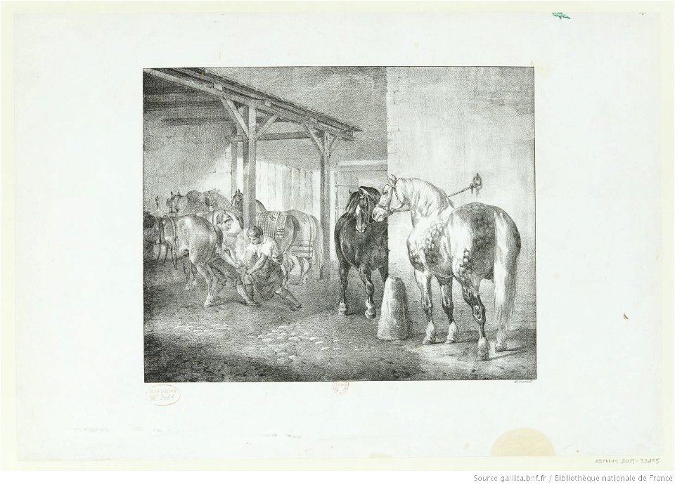 Géricault - Hangar de maréchal ferrant, 4e état, btv1b100286367