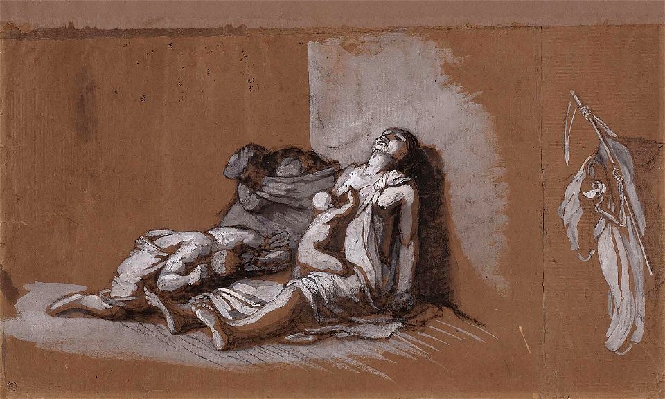 Géricault - Scene of the Plague (Drame de la Peste). Tragic Scene (recto), 1808–12