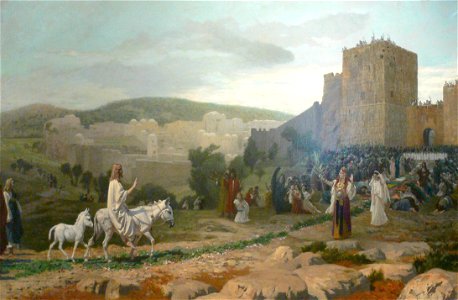Gérôme - L'entrée du Christ à Jérusalem. Free illustration for personal and commercial use.