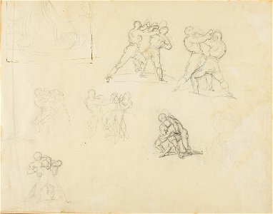 Géricault - Seven Sketches of Pairs of Boxers or Wrestlers, 1818-1819