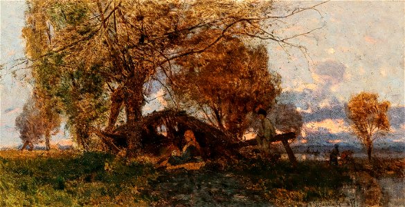 Géza Mészöly Weite Landschaft im Abendlicht 1877