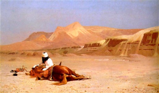 Gérôme - The Arab and his Steed. Free illustration for personal and commercial use.