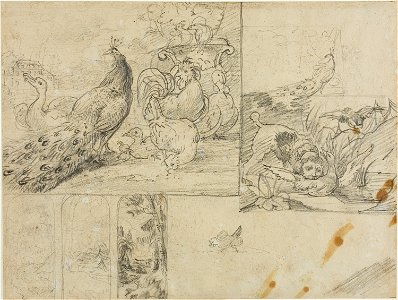 Géricault - Sketches of Decorative Landscape and Animal Compositions, 1813-14