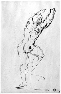 Géricault - Studie till en man för Medusas flotte, NMH 1751978