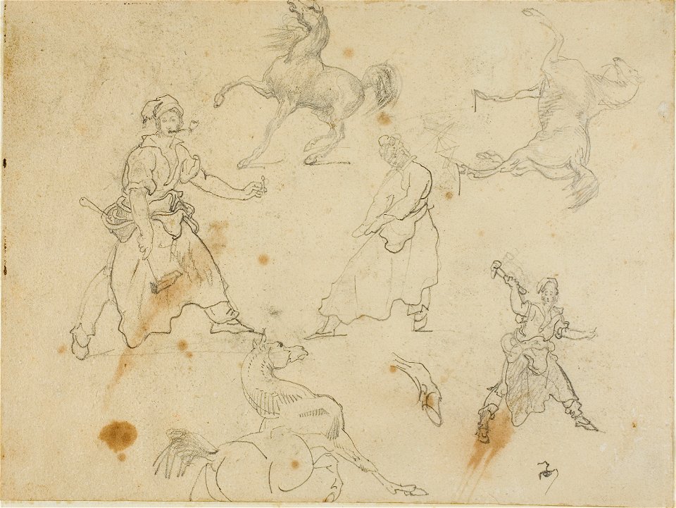 Géricault - Studies of Blacksmiths and Horses, 1813-14