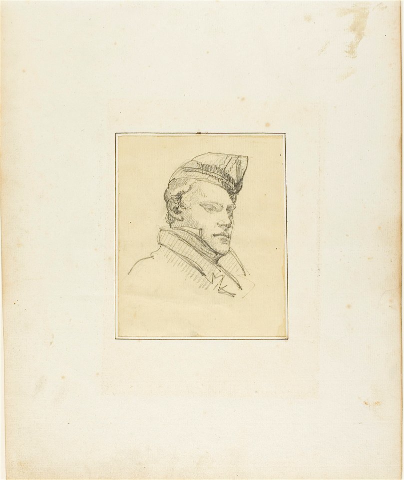 Géricault - Portrait of a Young Man Wearing a Military Cap, 1818-19