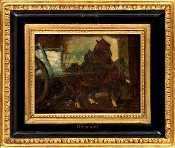 Géricault - Un cheval attelé à un chariot (esquisse), Vers 1821 - 1822