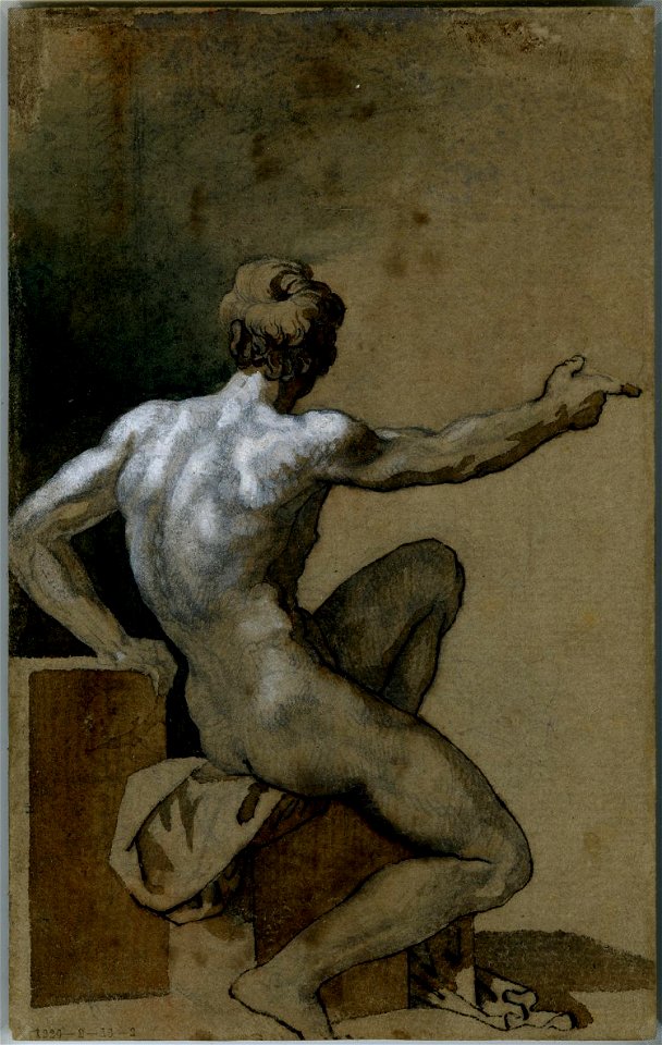 Géricault - Verso Study of a nude man seen from behind, 1920,0216.2