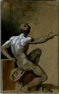 Géricault - Verso Study of a nude man seen from behind, 1920,0216.2