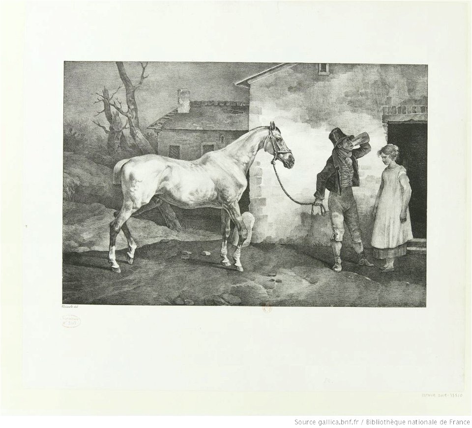 Géricault - Vieux cheval à la porte d'une auberge, 2e état, btv1b100285663