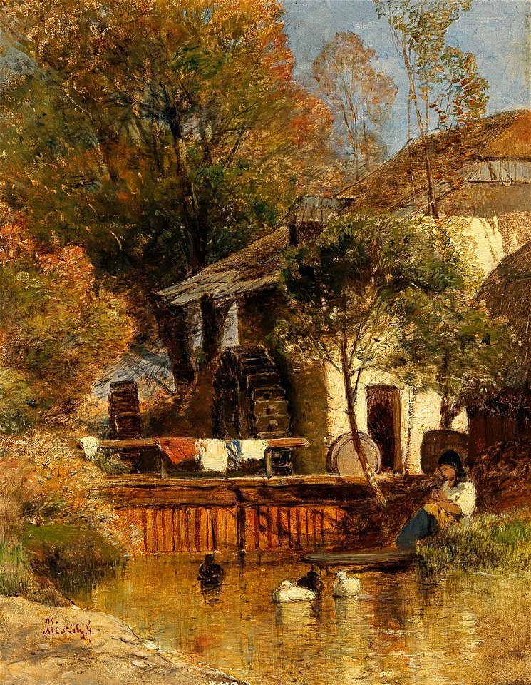 Géza Mészöly Rast bei der Mühle