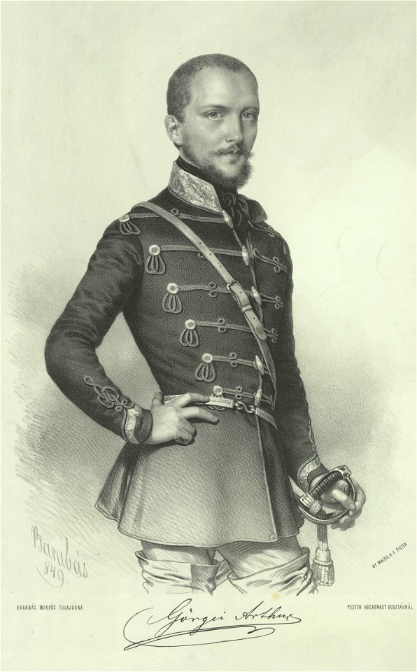 Görgei Artúr (Barabás Miklós metszete, 1849)
