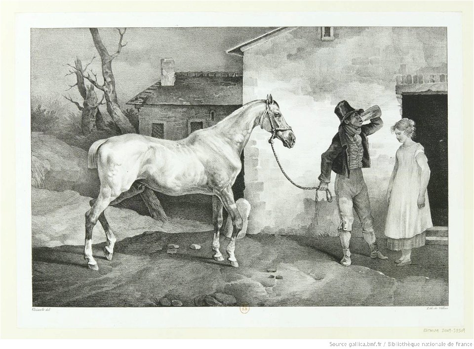 Géricault - Vieux cheval à la porte d'une auberge, btv1b10028572q