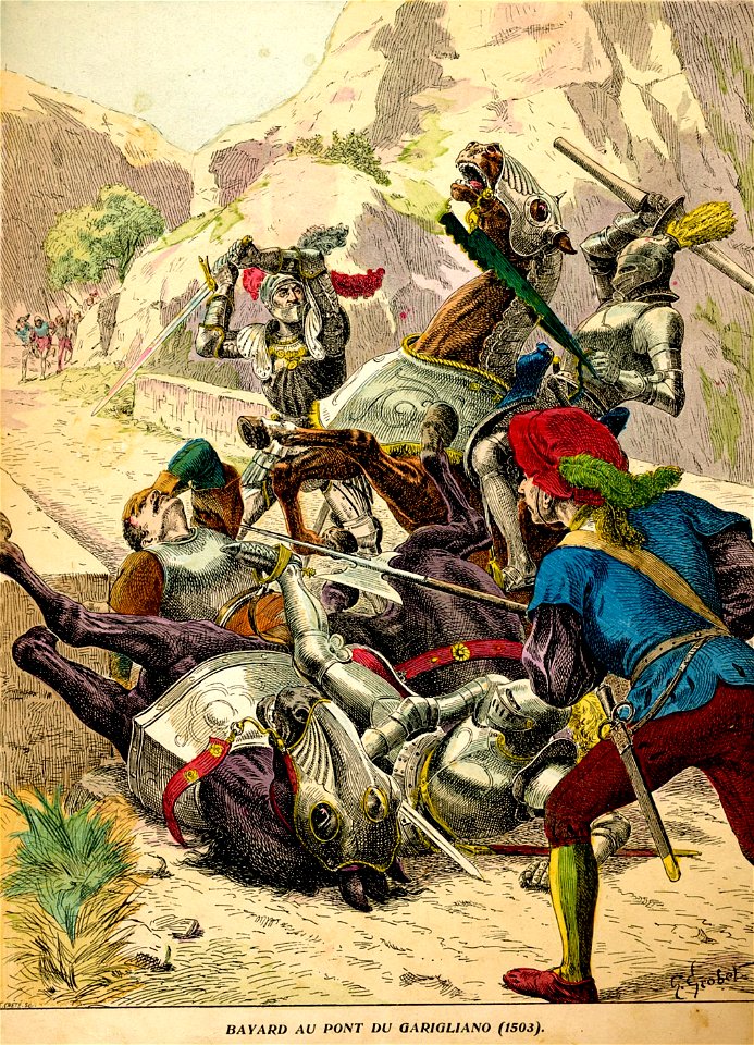 H. Grobet - Bayard au pont du Garigliano (1503)