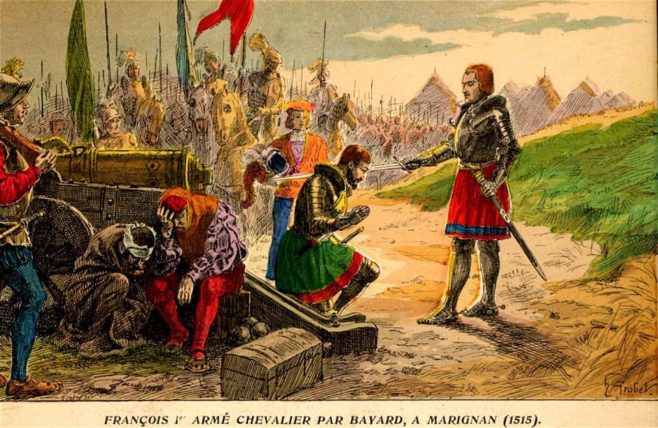 H. Grobet - François Ier armé chevalier par Bayard, à Marignan (1515)