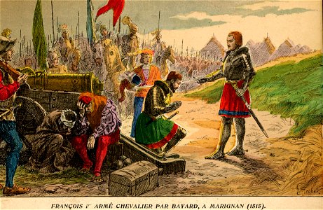 H. Grobet - François Ier armé chevalier par Bayard, à Marignan (1515)