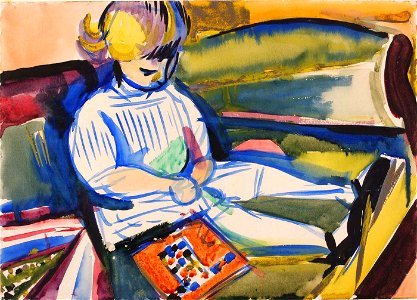 H. Lyman Saÿen - Child on Sofa - 1970.124 - Smithsonian American Art Museum. Free illustration for personal and commercial use.