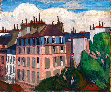H. Lyman Saÿen - Rooftops, Paris - 1967.6.15 - Smithsonian American Art Museum. Free illustration for personal and commercial use.
