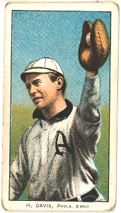 H. Davis, Philadelphia Athletics, baseball card portrait LCCN2008676837