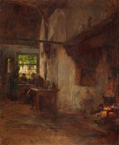 H.J. Mélis - Interieur met grote schouw - E867 - Cultural Heritage Agency of the Netherlands Art Collection