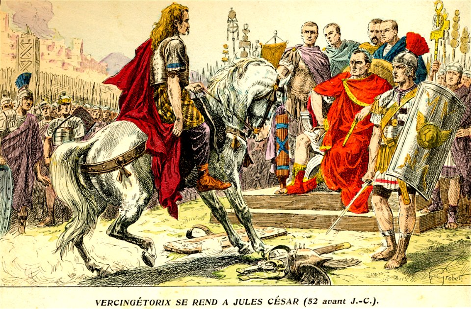 H. Grobet - Vercingétorix se rend à Jules César (52 avant J.-C.)