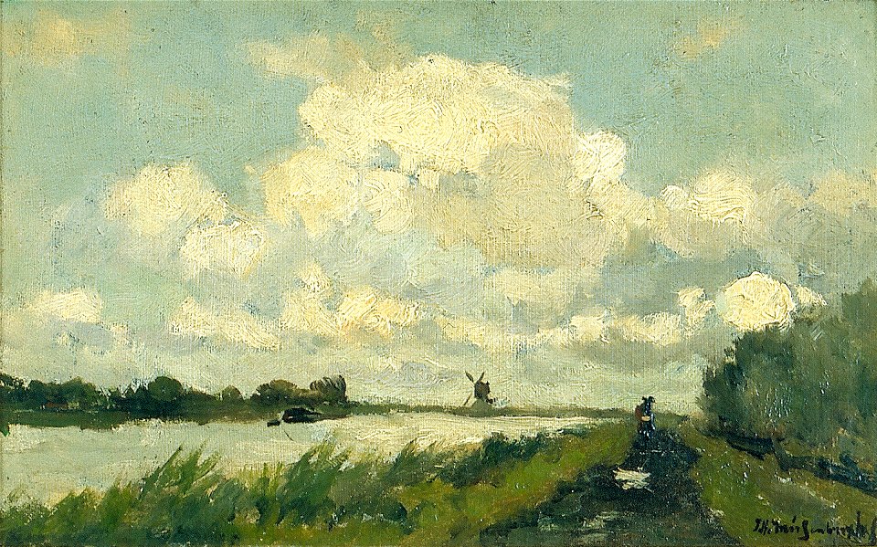 H.J. Weissenbruch - Kanaal te Noorden - AB9321 - Cultural Heritage Agency of the Netherlands Art Collection