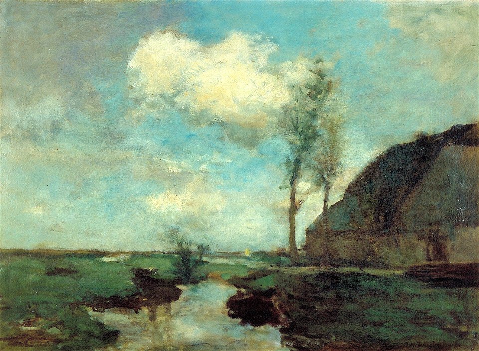 H.J. Weissenbruch - Boerderij in de polder - AB9322 - Cultural Heritage Agency of the Netherlands Art Collection