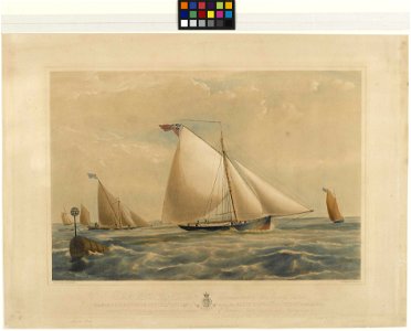 H.M. Revenue Cutter Vigilant towing the Barque Alfred of London, a valuable Prize captured 17th Dec 1828 having on board 1010 half Ankers of Contraband Spirits concealed under a Coasting Cargo RMG PY0828
