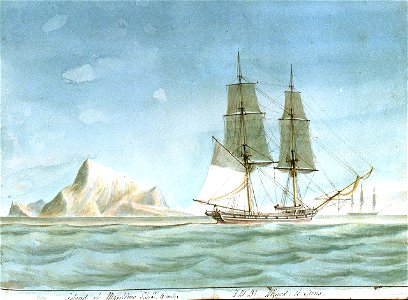 H.M. Brig Wizard off the Island of Maritimo (western Sicily) PW0052