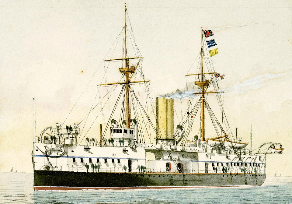 H.M.S. Colossus. 1887 Captain Cyprian Bridge RMG PU6285