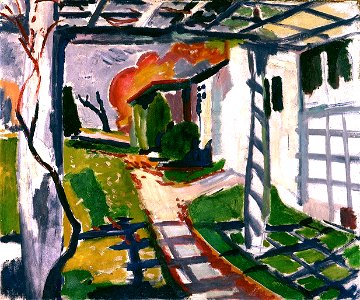 H. Lyman Saÿen - Grape Arbor - 1968.123.1 - Smithsonian American Art Museum. Free illustration for personal and commercial use.