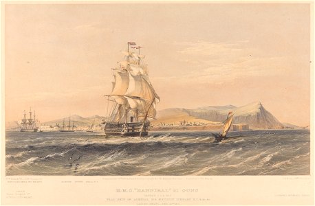 H.M.S. Hannibal 91 Guns - flagship - leaving Anapa, June 12th 1855 RMG PY0962
