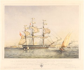 H.M.S. Maeander 44 guns. Shortening Sail for Anchoring (Rio June 9th 1851) RMG PY0900