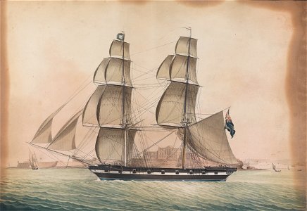 H.M. Sloop Weazle going out of Malta PAH9216 (cropped)