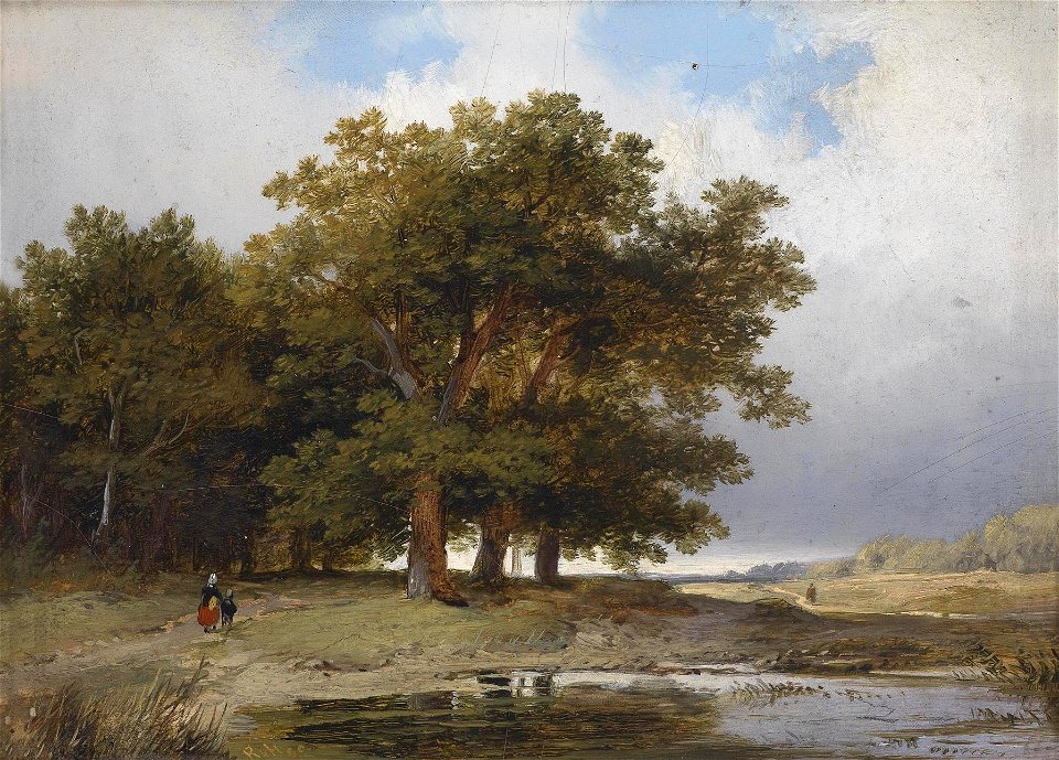 Remigius Adrianus Haanen - Landscape in summer with decorative figures (1850)