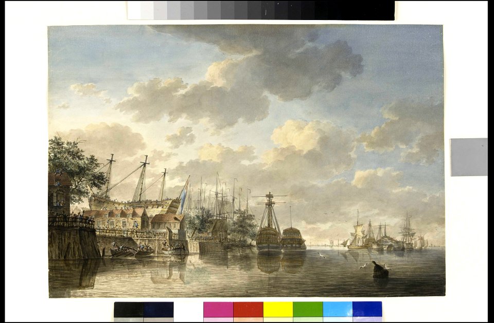 H.M. Ship 'Queen' at the King's Dock Woolwich RMG PY4030