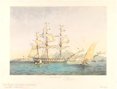 H.M.S. Maeander 44 guns. Rio June 9th 1851 (Before letters) RMG PY0899