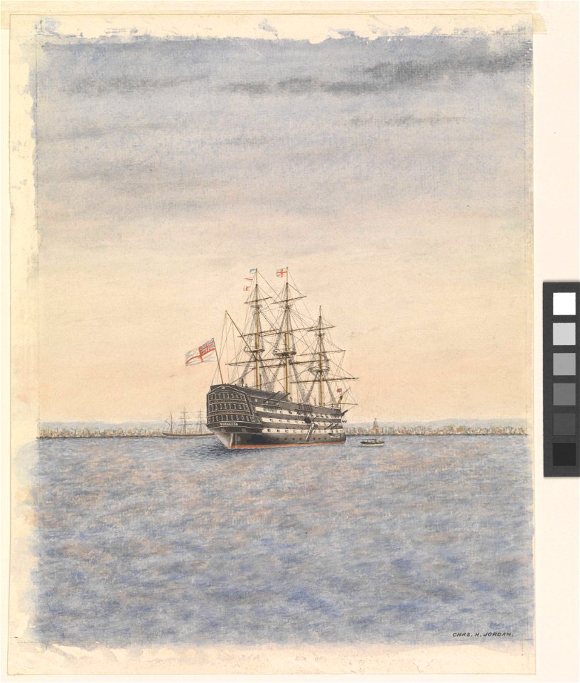 H.M.S. Victory in Portsmouth Harbour, August 1898 RMG PW7953