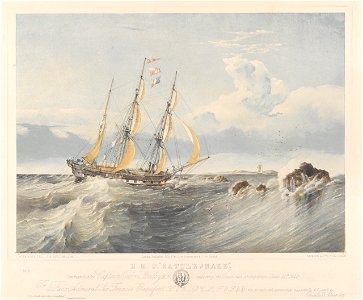 H.M.S. Rattlesnake - entering the Louisiade Archipelago, June 14th 1849 RMG PY0823